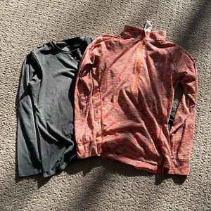 Under Armour size M loose long sleeve T and 3/4 zip.